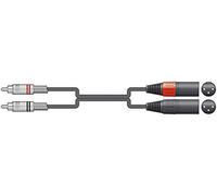 citronic | Classic Audio Leads 2 x RCA Plugs to 2 x XLR Male | Professional Quality Shielded Audio Cable | 3 Metre Length