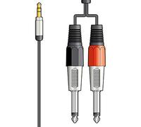 chord S3J-26J150 3.5 mm/1.5 m Stereo to 2 x 6.3 mm Mono Jack Lead