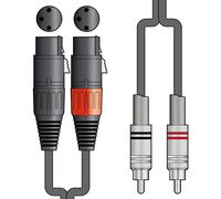 Citronic Twin 2 x RCA Plugs to 2 x XLR Female Cable 3m