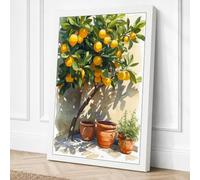 Citrus Abundance Botanical Canvas Wall Art Print 36x24 Inch