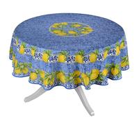 Citrus Blue French Provencal Polyester Tablecloth - 70" Round