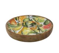 Citrus Chip and Dip Serving Platter, 30cm Wooden Mediterranean Snack Tray