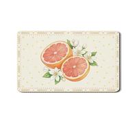 Citrus Floral Dish Drying Mats for Kitchen Counter, Vintage Orange Blossom Absorbent Rubber Mat, Spring Fresh Pu Leather Drying Pad for Coffee Bar 12x20 Inch