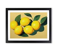 Citrus Fruit Lemons Vol.1 Framed Print | A2 Black Framed Wall Art | Ready to Hang | Modern Food Picture | Living Room Bedroom Lounge Office