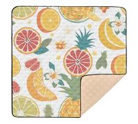Citrus Fruit Mix Print Soft Thick Baby Play Mat for Floor Waterproof Padded Play Mat for Baby Toddler Infant, 50'' x 50''