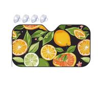Citrus Fruit Pattern Car Windshield Sun Shade Foldable Car Front Window Sunshade for Sun, Heat and UV Rays, Auto Sun Blocker Visor Protector for Cars, SUVs Small