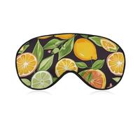 Citrus Fruit Pattern Eye Mask, Side Sleeping Mask Light Blindfold Sleeping Mask Nose Pad and Elastic Band for Children Women and Men