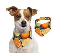 Citrus Fruit Pattern Print Christmas Pet Scarf Cotton Soft Comfortable Stylish For Dogs Cats Wear Winter Gift