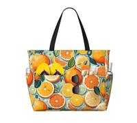 Citrus Fruit Pattern Print Large Capacity Travel Bag For Women Beach Tote Bags Duffle Bag,For Travel Gym Vacation