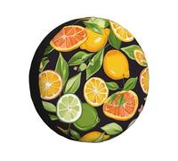 Citrus Fruit Pattern Spare Tire Cover Waterproof Dustproof Car Wheel Protectors Portable Spare Tire Cover Universal Fit for