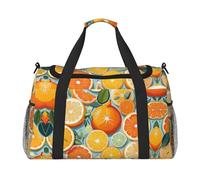 Citrus Fruit Pattern Travel Duffel Bag Large Foldable Waterproof Overnight Bag Beach Swim Bags Pool Sports Gym