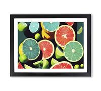 Citrus Fruit Pop Art Framed Print | A2 Black Framed Wall Art | Ready to Hang | Pop Art Food Picture | Living Room Bedroom Lounge Office