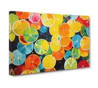 Citrus Fruits Abstract No.3 Canvas Print for Living Room Bedroom Home Office Décor, Wall Art Picture Ready to Hang, 30x20 Inch (76x50 cm)