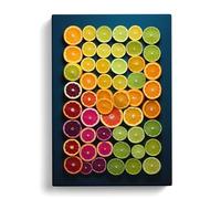 Citrus Fruits Colour Field Art Canvas Print for Living Room Bedroom Home Office Décor, Wall Art Picture Ready to Hang, 30x20 Inch (76x50 cm)