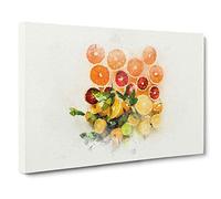Citrus Fruits in Abstract Canvas Print for Living Room Bedroom Home Office Décor, Wall Art Picture Ready to Hang, 30 x 20 Inch (76 x 50 cm)