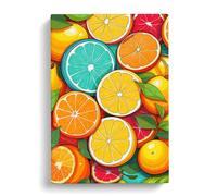Citrus Fruits Line Art Canvas Wall Art Print 30x20 Inch