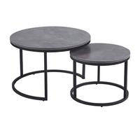 citrus grey marble effect nesting coffee tables with black frame