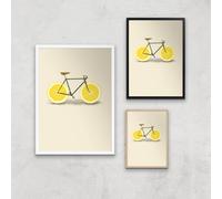 Citrus Lemon Art Print - A3 - Black Frame