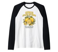 Citrus Lemon Love Graphic Retro Summer Vibes Raglan Baseball Tee
