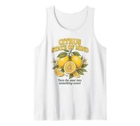 Citrus Lemon Love Graphic Retro Summer Vibes Tank Top