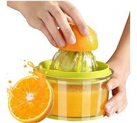 Citrus Lemon Orange Juicer, Manual Hand Squeezer with Built-in Measuring Cup and Grater, 4 in 1 16OZ Multi-function Manual Juicer with Multi-size Reamers Garlic Ginger Cheese Grater