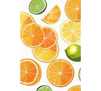 Citrus Vibes Fresh & Juicy Fruit Notebook: Orange lemon lime pattern 6 x 9 inches