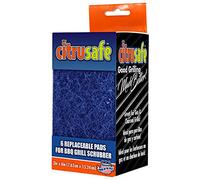 CitruSafe 6 Count Replaceable BBQ Grill Scrubber Pads - Removes Grease and Burnt Food Safely from Gas and Charcoal Grill Grates