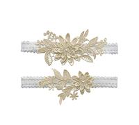CITUYER Garters for Brides Wedding Garter Elasticated Soft Lace Garter Bridal Wedding Accessories Bride to be Gifts（Creamy White）