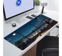 City Animals Cats Large Gaming Mouse Pad, XXL Extended Gamer Mouse Mat with Stitched Edges, 31.5x11.8x0.12 inch Non-Slip Rubber Base Gaming Desk Mat, Big Long Mousepad for Work, Game, Office, Home
