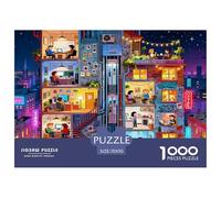City Apartment Jigsaw Puzzles Puzzles for Adults Kids. 1000 Pieces Life Workspaces Whimsical Challenge Toy Educational Game Home Decoration for Educational Games Gifts 70x50cm/1000pcs