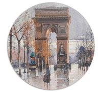 City Arc Monument 1000 Piece Jigsaw Puzzle Round Paper Jigsaw Puzzle for Adults Street Scene