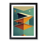 City Architecture Art Deco Framed Wall Art Print A2 Black
