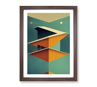 City Architecture Art Deco Framed Wall Art Print A2 Walnut