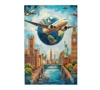 City Architecture Landscape Puzzles,1000 Piece Fantasy Art Wooden Puzzles,Use Your Imagination to The Fullest,Stress Reduction Games for Adults,Gift for Family and Friends