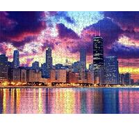 City Architecture Puzzle - 1500 Piece Jigsaw Puzzles for Adults - The Back Features Printed Letter Guides - and The Pieces fit Together Snugly - Wooden Puzzles for Adults 34.3 X 22.4 Inch s7h-989