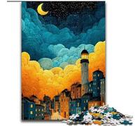 City at Night Jigsaw Puzzles for Adults, Staycation Kill Time Every Piece Is Unique - Challenging Family Fun Game (26x38cm)