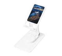 City at Night Phone Stand Holder,Adjustable Desk Mount for iPhone and All Phones,360 ° Rotation, Integrated Folding, Square Base