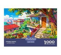 City Balcony Jigsaw Puzzles Puzzle for Adults Kids. 1000 Piece Garden Escape Great Gifts Challenge Toy Educational Game Home Decoration for Educational Games Gifts 70x50cm/1000pcs