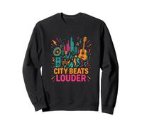 City Beats Music Skyline Graphic Sweatshirt