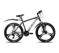 City bike, 26 inch 21 Speed Aluminum Mountain Bike Suspension Fork Disc Brakes Fenders Multicolor(Grey)