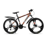 City bike, 26 inch 21 Speed Aluminum Mountain Bike Suspension Fork Disc Brakes Fenders Multicolor(Orange)