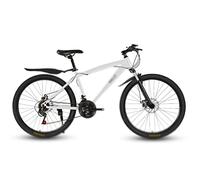 City bike, Mountain Bike 24/26 inch Dual Disc Brake Oil Shock Fork Multiple Speeds Multicolor(Ultimate White,30Speed)