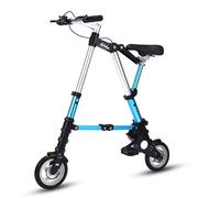 City Bike Quick Folding System Bicycle 8 Inch Aluminium Wheels Ultralight Portable Mini Bike for Adults Men and Women Blue