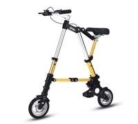 City Bike, Quick Folding System Bicycle 8 Inch Aluminium Wheels,Ultralight Portable Mini For Adults,Men And Women Black(Golden)
