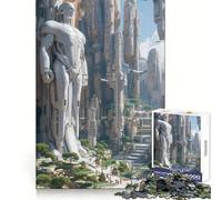 City Built by AI 1000 Piece Jigsaw Puzzles for Adults Cognitive Boost Snug Edge Fun Play Table Accent (38x26cm)