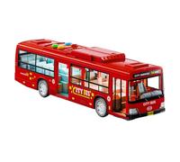 City Bus Toy - Friction Drive Vehicle Model, Molded Mini Bus with Lights and Sound | Durable Draw Design Toy, Realistic Urban Transport Game Bus for