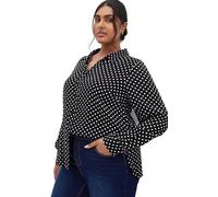 City Chic Plus Size Hesper MEWS Shirt in Black/White SPOT, Black/White Spot, 22 Plus
