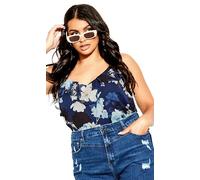 City Chic Plus Size Shy Orchid Navy TOP, Navy Shy Orchid, 24 Plus