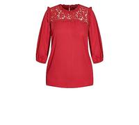 CITY CHIC Plus Size TOP LACE Angel E/S, in Cherry, Size, 20