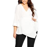 CITY CHIC Plus Size TOP SHIBARA Vibes, in Ivory, Size, 14